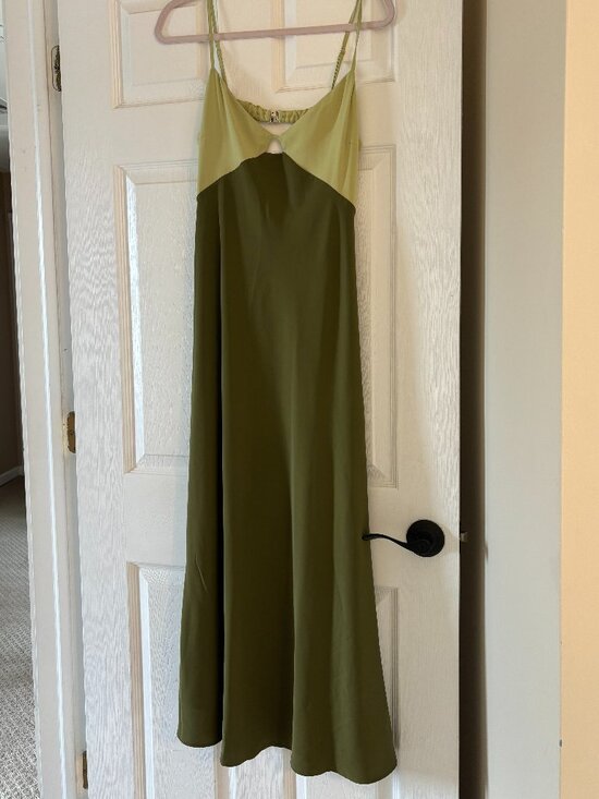 Abercrombie & Fitch Dresses & Skirts - Abercrombie & Fitch Julia Slip Cutout Maxi Dress- moss green
